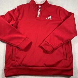 Alabama Crimson Tide Sweater Mens Large Red Crimson Pullover‎ 1/4 Zip Colosseum